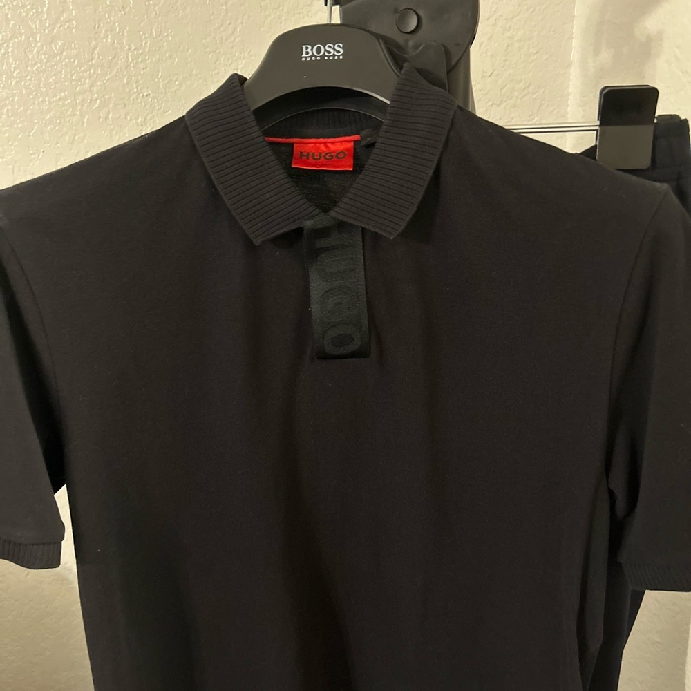 HUGO Black Polo Shirt for Men